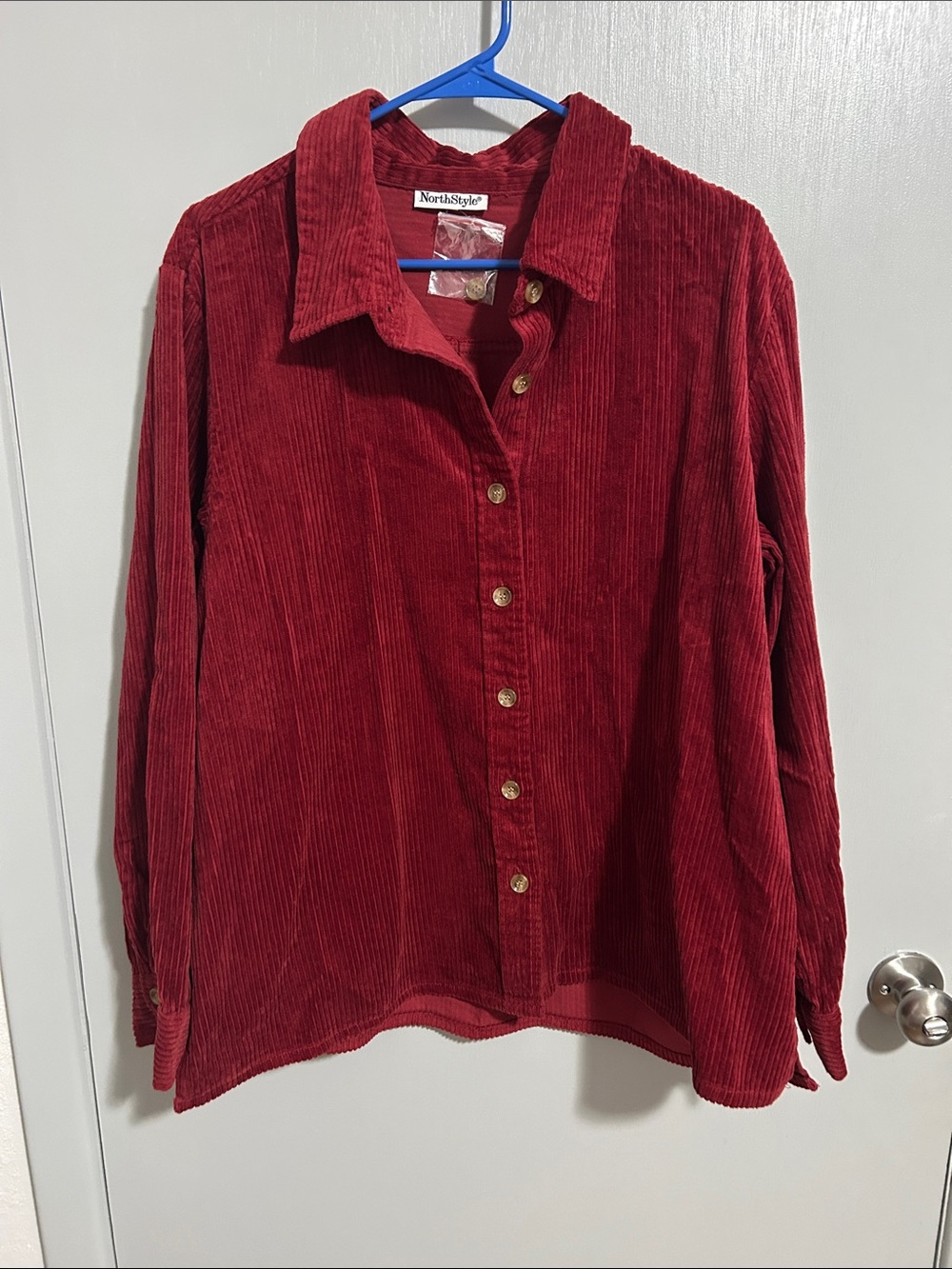 NorthStyle Burgundy Corduroy Button-Down Shirt Eclectic Grandpa Gorpcore